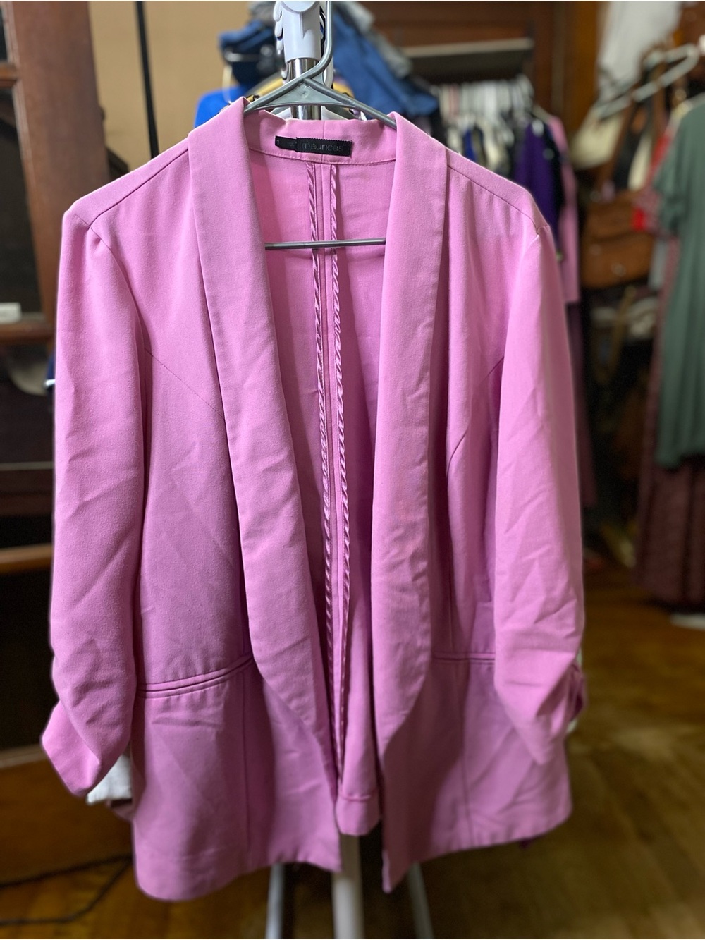 Maurices Pink Open-Front Blazer Jacket
